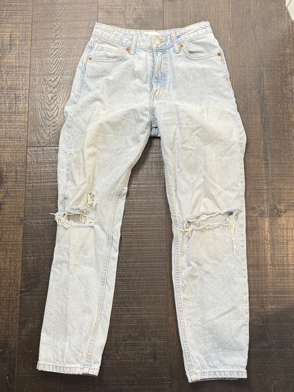 Zara light wash high rise jeans